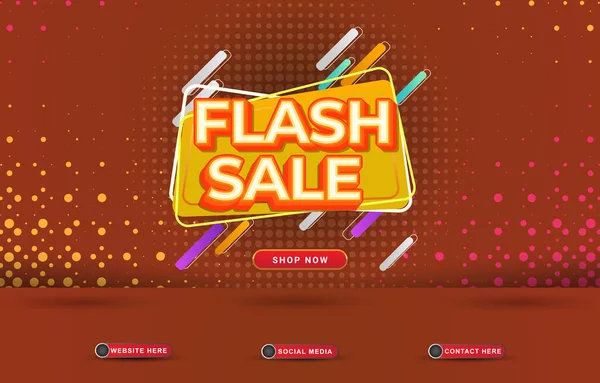 Flash Sale Social Media Template Banner Blank Space Product Gradient — 图库矢量图片