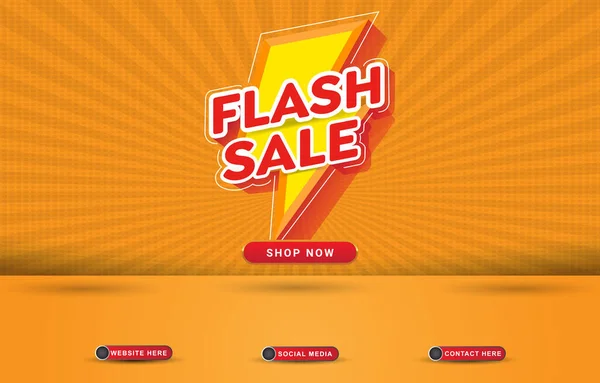 Flash Sale Social Media Template Banner Blank Space Product Abstract — 图库矢量图片
