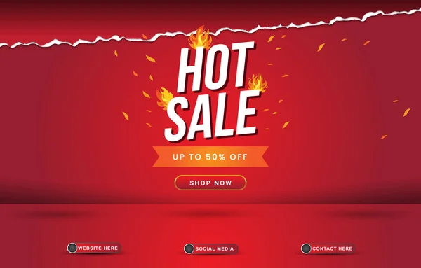 Hot Sale Social Media Template Post Banner Blank Space Product — Stock vektor