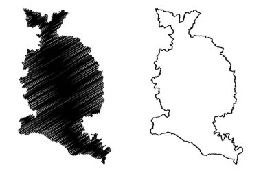 Gorakhpur ilçesi (Uttar Pradesh Eyaleti, Hindistan Cumhuriyeti) harita vektör çizimi, çizim Gorakhpur haritası