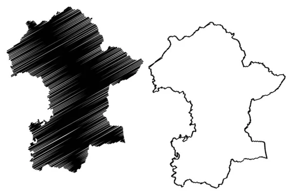Περιοχή Gondia Maharashtra State Nagpur Division Δημοκρατία Της Ινδίας Χάρτης — Διανυσματικό Αρχείο