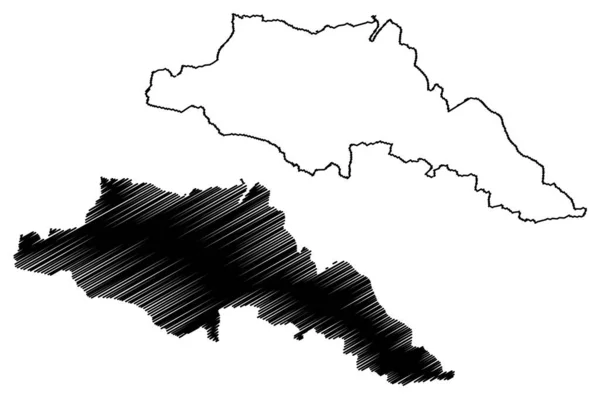ゴパルガンジ郡 インド サラン郡ビハール州 地図ベクトル図 スケッチブック Gopalganj Map — ストックベクタ