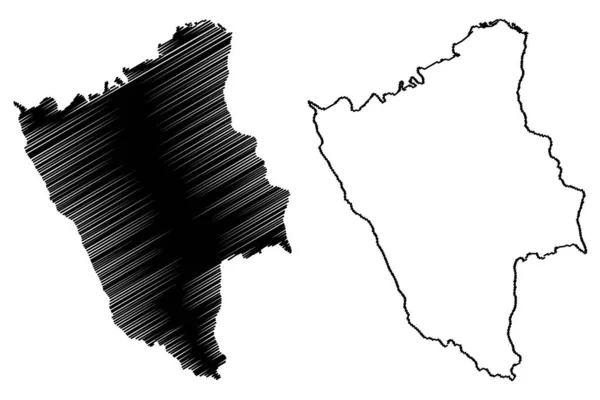 Hamirpur District Himachal Pradesh State République Inde Illustration Vectorielle Carte — Image vectorielle