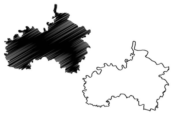 Distretto Hamirpur Stato Dell Uttar Pradesh Repubblica Dell India Mappa — Vettoriale Stock