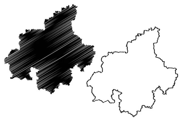 Hassan District Karnataka State Republic Índia Mysore Division Map Vector —  Vetores de Stock