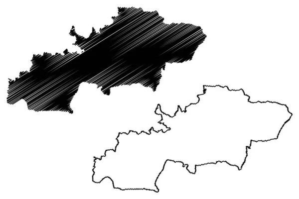 Περιοχή Chamarajanagar Karnataka State Republic India Mysore Division Χάρτης Διανυσματική — Διανυσματικό Αρχείο