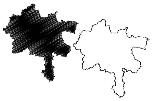 Bezirk Chatra Jharkhand State Republik Indien North Chotanagpur Division Kartenvektorillustration — Stockvektor