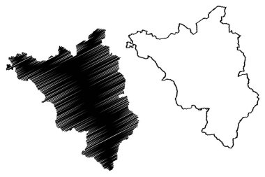 Jamui ilçesi (Bihar Eyaleti, Munger bölümü, Hindistan Cumhuriyeti) harita vektör çizimi, çizim Jamui haritası