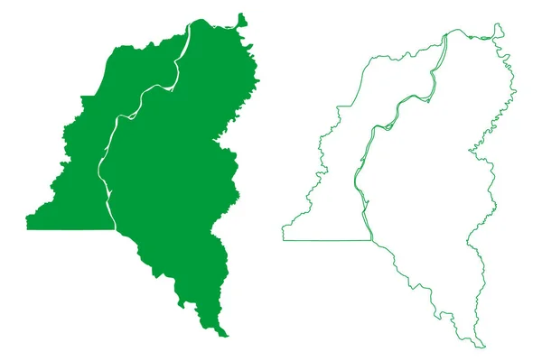 Муниципалитет Хумаита Штат Амазонас Муниципалитеты Бразилии Федеративная Республика Бразилия Map — стоковый вектор