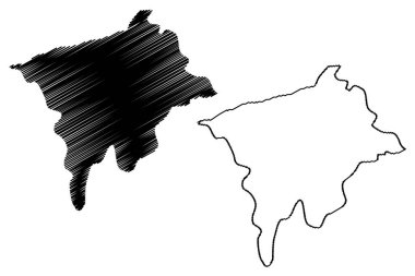 Jorhat ilçesi (Assam Eyaleti, Hindistan Cumhuriyeti) harita vektör çizimi, çizim Jorhat haritası