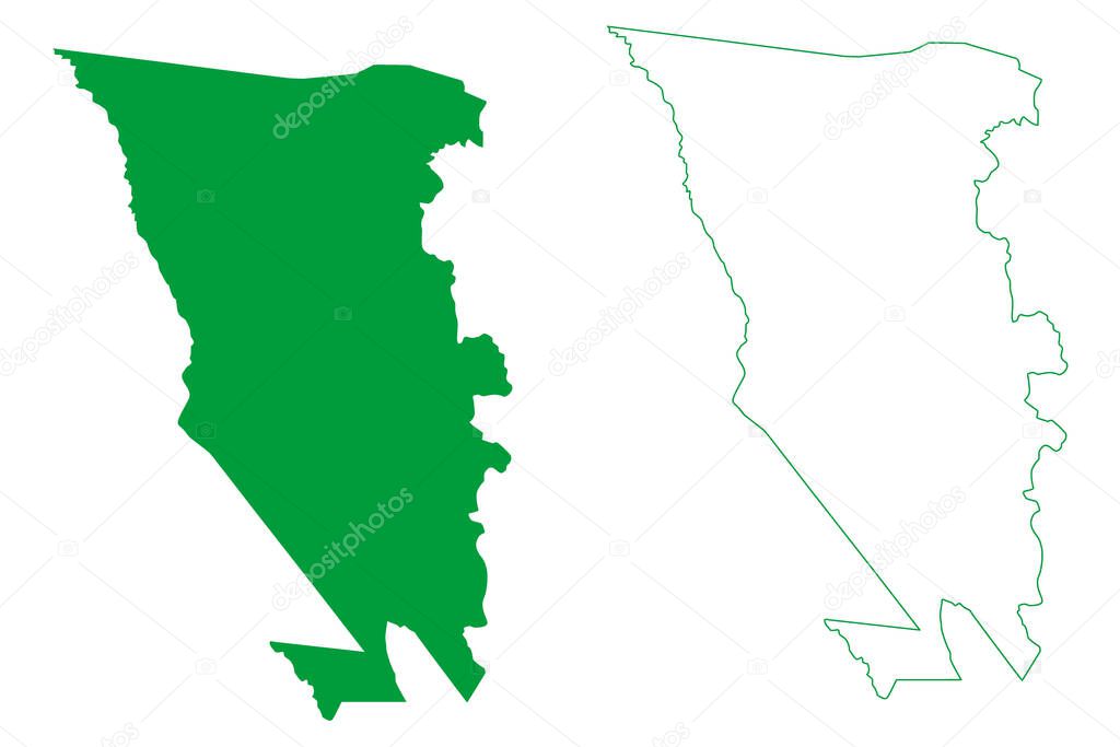 Barra do Mendes municipality (Bahia state, Municipalities of Brazil, Federative Republic of Brazil) map vector illustration, scribble sketch Barra do Mendes map