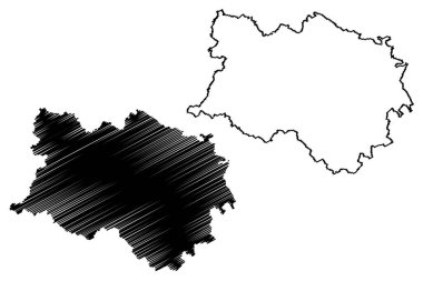 Kannauj ilçesi (Uttar Pradesh State, Hindistan Cumhuriyeti) harita vektör çizimi, çizim Kannauj haritası
