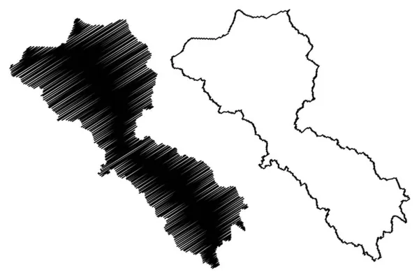 Kargil Powiat Ladakh Terytorium Unii Republika Indii Mapa Wektor Ilustracja — Wektor stockowy