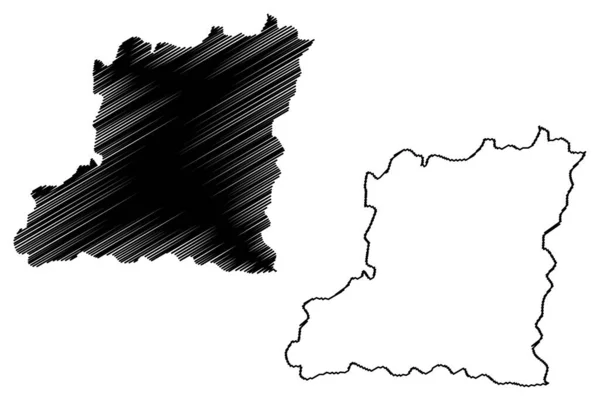 Karnal District Haryana State Republic Índia Map Vector Illustration Scribble — Vetor de Stock