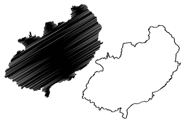 Kathua District Jammu Kashmir Union Territory Republic Índia Map Vector —  Vetores de Stock