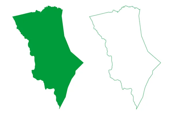 Uibai Belediyesi Bahia Eyaleti Brezilya Federatif Cumhuriyeti Harita Vektör Çizimi — Stok Vektör