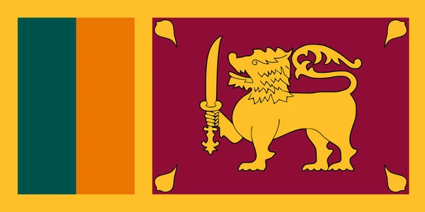 Republik Sosialis Demokratik Bendera Nasional Sri Lanka Vektor Ceylon Sinha - Stok Vektor