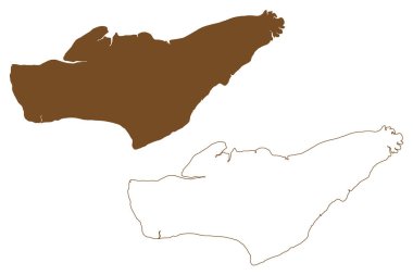Caviana Adası (Brezilya Federatif Cumhuriyeti, Güney ve Latin Amerika, Amazon Nehri, Marajo Takımadası) harita vektör çizimi, çizim Ilha Caviana Meridional haritası