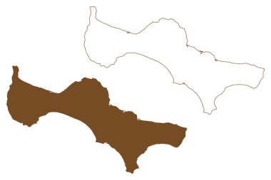 St. Lawrence Adası (Amerika Birleşik Devletleri, Kuzey Amerika, Alaska, ABD, ABD, Bering Denizi) harita vektör çizimi, çizim Aziz Lawrence haritası