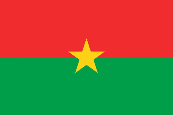 布基纳法索国旗 两个红绿相间的横带 中间有一颗黄色的五角星 — 图库矢量图片