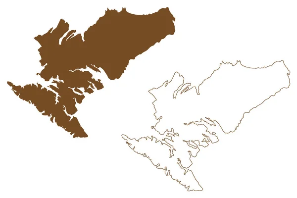 Карта Острова Риеско Республика Чили Южная Латинская Америка Векторная Иллюстрация — стоковый вектор