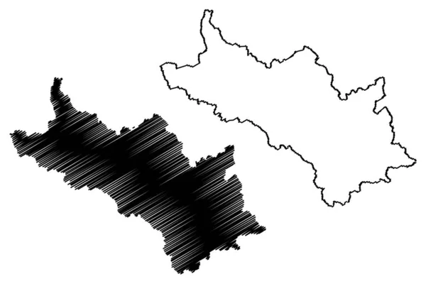 ラホールとスピティ地区 インド共和国ヒマカル プラデーシュ州 地図ベクトル図 スケッチブック ラホールとスピティ地図 — ストックベクタ