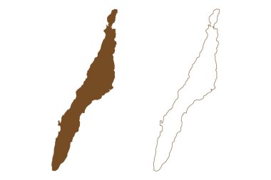 Cebu adası (Güneydoğu Asya, Filipinler Cumhuriyeti, Visayan Adaları veya takımada) harita vektör çizimi, çizim bölgesi Cebu, Sugbo haritası
