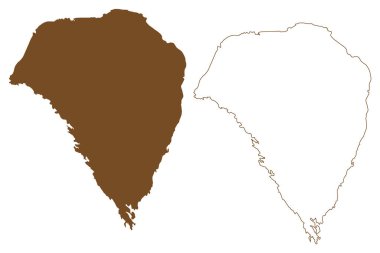 Stefansson Adası (Kanada, Nunavut Eyaleti, Kuzey Amerika, Kanada Arktik Takımadaları) harita vektör çizimi, karalama çizimi Stefansson haritası