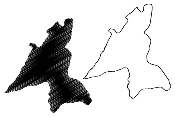Lohit District Arunachal Pradesh State Republic India Vector Illustration Scribble — 스톡 벡터