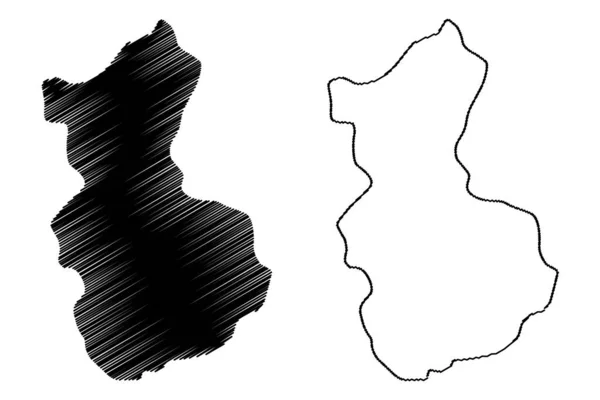 Longding District Arunachal Pradesh État République Inde Illustration Vectorielle Carte — Image vectorielle