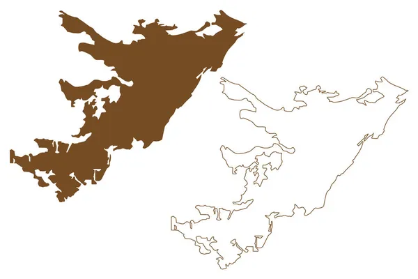 Île West Falkland Îles Falkland Amérique Latine Sud Royaume Uni — Image vectorielle
