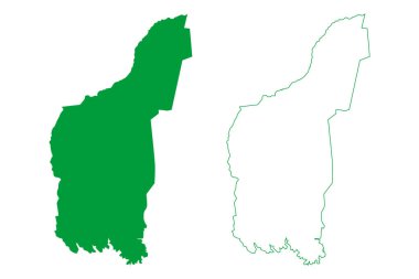 Quixabeira belediyesi (Bahia Eyaleti, Brezilya Federatif Cumhuriyeti) harita vektör ilüstrasyonu, kroki Quixabeira haritası