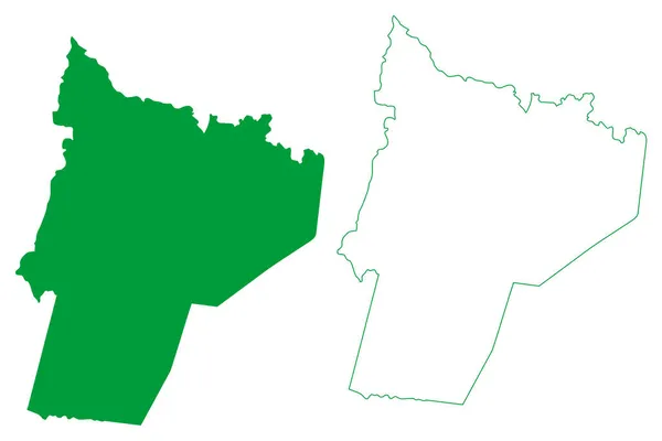 サウデ自治体 バイーア州 ブラジルの自治体 ブラジル連邦共和国 地図ベクトル図 スクリブルスケッチサウデ地図 — ストックベクタ