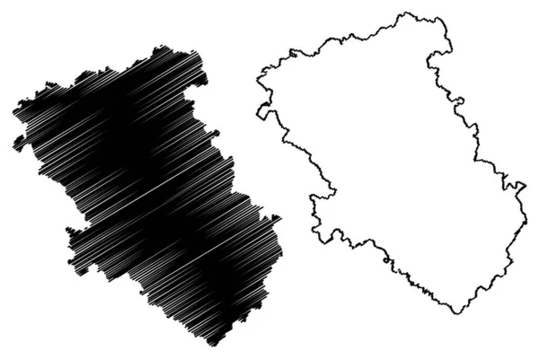 District Lucknow État Uttar Pradesh République Inde Illustration Vectorielle Carte — Image vectorielle