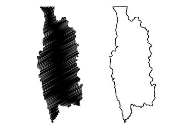 Mamit ilçesi (Mizoram Eyaleti, Hindistan Cumhuriyeti) harita vektör çizimi, çizim Mamit haritası