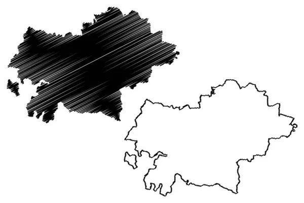 Mahoba District Uttar Pradesh State Republic Índia Map Vector Illustration —  Vetores de Stock