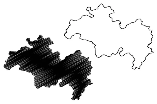Malerkotla District Punjab State Republic India Map Vector Illustration Scribble — 스톡 벡터