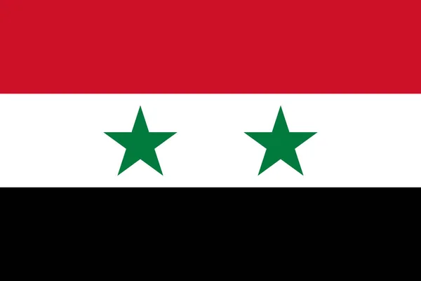 Drapeau National République Arabe Syrienne Vecteur Syrie Tricolore Horizontal Rouge — Image vectorielle
