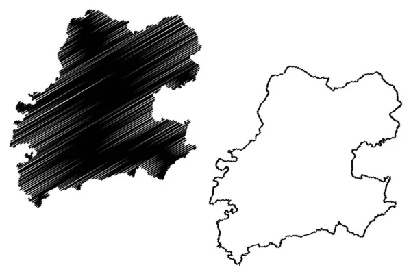 Distretto Mau Stato Dell Uttar Pradesh Repubblica Dell India Mappa — Vettoriale Stock