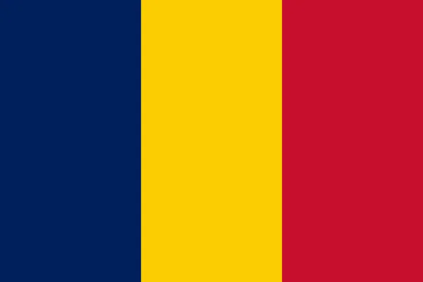 Drapeau National République Tchad Vecteur Tricolore Vertical Bleu Rouge — Image vectorielle