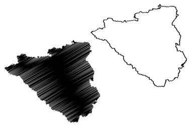 Nagpur ilçesi (Maharashtra Eyaleti, Nagpur Bölgesi, Hindistan Cumhuriyeti) harita vektör çizimi, çizim haritası