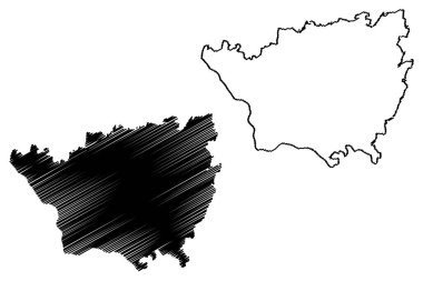 Namakkal ilçesi (Tamil Nadu Eyaleti, Hindistan Cumhuriyeti) harita vektör çizimi, çizim çizimi Namakkal haritası