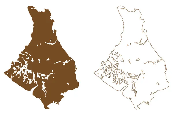 北安德罗斯岛 巴哈马联邦 美洲新生代 地图矢量图解 速写草图北安德罗斯地图 — 图库矢量图片