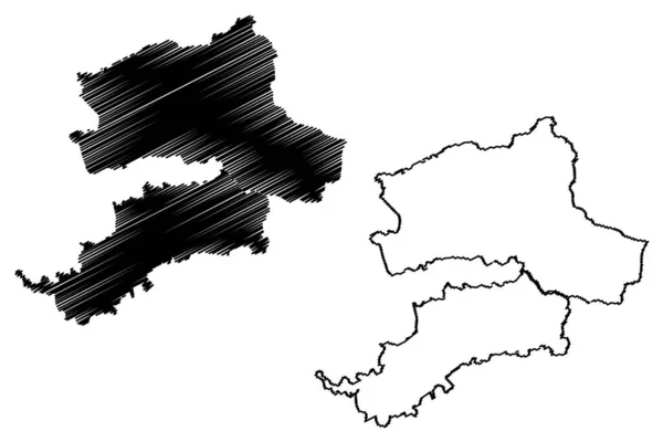 Distrito Nandurbar Maharashtra State Nashik Division República Índia Mapa Ilustração — Vetor de Stock