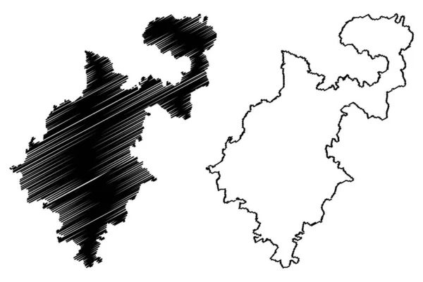 Distrito Nanded Maharashtra State Aurangabad Division República Índia Mapa Ilustração — Vetor de Stock