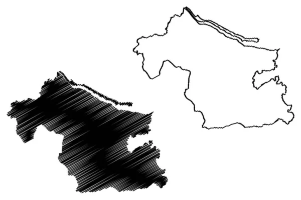 Distrito Nayagarh Estado Orissa República Índia Mapa Ilustração Vetorial Rabisco —  Vetores de Stock