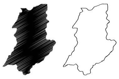 Noklak ilçesi (Nagaland Eyaleti, Hindistan Cumhuriyeti) harita vektör çizimi, çizim Noklak haritası