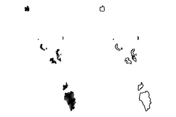 Nicobar区 印度共和国安达曼和尼科巴群岛中央直辖区 地图矢量图解 速写草图Nicobar地图 — 图库矢量图片