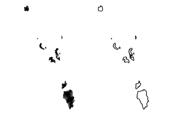 Nikobarenkreis Andamanen Und Nikobarinseln Republik Indien Kartenvektorillustration Kritzelskizze Nikobarenkarte — Stockvektor