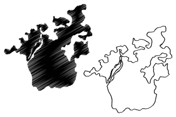 Карта Района Нивари Штат Мадхья Прадеш Подразделение Сагар Республика Индия — стоковый вектор